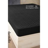Decovilla Micro Kapitone Fitted Full Kenar Su Sıvı Geçirmez Yatak Koruyucu Alez Çarşaf Kömür Grisi - 150 x 200 cm