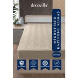 Decovilla Micro Kapitone Fitted Full Kenar Su Sıvı Geçirmez Yatak Koruyucu Alez Çarşaf Kum Beji
