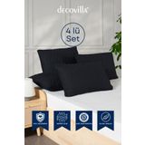 Decovilla Micro Kapitone Yastık Alezi Sıvı Geçirmez 4 lü Set Yastık Koruyucu 50x70