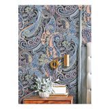 Decowall Retro Mavi Rengi Hint Desenli Duvar Kağıdı 5013-01