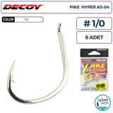 Decoy As-04 Pike Hyper Jigging Asist İğne Tın #1/0 (8 Adet)