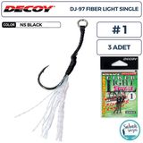 Decoy Dj-97 Fiber Light Tüylü Tekli Asist İğnesi #1 (3 Adet)