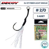 Decoy Dj-97 Fiber Light Tüylü Tekli Asist İğnesi #2/0 (3 Adet)