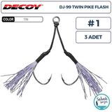 Decoy Dj-99Uv Twin Pike Flash Tüylü Çiftli Asist İğnesi #1 (3 Adet)