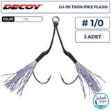 Decoy Dj-99Uv Twin Pike Flash Tüylü Çiftli Asist İğnesi #1/0 (3 Adet)