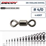 Decoy Dr-1 Rolling Swivel Rulmanlı Fırdöndü #4/0 940Lb (4 Adet)