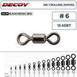 Decoy Dr-1 Rolling Swivel Rulmanlı Fırdöndü #6 95Lb (15 Adet)