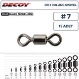 Decoy Dr-1 Rolling Swivel Rulmanlı Fırdöndü #7 80Lb (15 Adet)