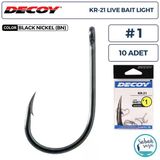 Decoy Kr-21 Live Bait Light Delikli Olta İğnesi Bn #1 (10 Adet)