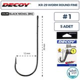 Decoy Kr-29 Worm Round Fine Tırnaklı Delikli Olta İğnesi Bn #1 (5 Adet)
