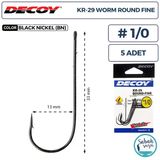 Decoy Kr-29 Worm Round Fine Tırnaklı Delikli Olta İğnesi Bn #1/0 (5 Adet)