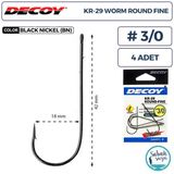 Decoy Kr-29 Worm Round Fine Tırnaklı Delikli Olta İğnesi Bn #3/0 (4 Adet)