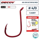 Decoy Kr-31R Octopus Delikli Olta İğnesi Kırmızı #5/0 (4 Adet)