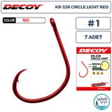 Decoy Kr-32R Circle Light Delikli Olta İğnesi Kırmızı #1 (7 Adet)