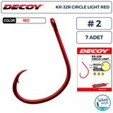 Decoy KR-32R Circle Light Delikli Olta İğnesi Kırmızı #2 (7 Adet)