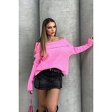 Ded Collection Kadın Madonna Yaka Triko Trend Kazak - Pembe - S