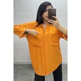 Ded Collection Kadın Salaş Oversize Turuncu Gömlek