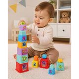 Dede Baby Kare Kule Bultak Oyuncağı 10 Parça Harf Ve Rakam Eğitici Kule 12 Ay+