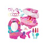 Dede Barbie Oyuncak Güzellik Salonu + Oyuncak Makyaj Arabası Sürülebilir Çocuk Makyaj Set Depomiks Avm