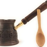 DEDE Copper - IST Serisi (Orta-9.6 fl.oz) En Kalın Katı Bakır Oyma Türk Yunan Arapça Cezvesi, Ocak Üstü Kahve Makinesi, Cezve, Jezve, Jazva, Jazzve, Ibrik, Briki (Antik)
