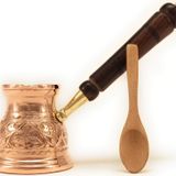 DEDE Copper - IST Serisi (Orta-9.6 fl.oz) - En Kalın Katı Bakır Oyma Türk Yunan Arapça Cezvesi, Ocak Üstü Kahve Makinesi, Cezve, Jezve, Jazva, Jazzve, Ibrik, Briki (Parlak)