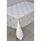 Dede Ev Tekstil Astarlı Yıldız Desen PVC Silinebilir Muşamba Masa Örtüsü Gri Yıldız - 226-2SLVR - 140 x 260 cm - Gri - Beyaz