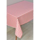 Dede Ev Tekstil Elyaf Astarlı Silinebilir Muşamba Masa Örtüsü 152-A1 - 140 x 200 cm - Kırmızı - Beyaz