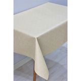 Dede Ev Tekstil Elyaf Astarlı Silinebilir Muşamba Masa Örtüsü Bej 141-A - 140 x 260 cm