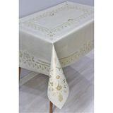 Dede Ev Tekstil Elyaf Astarlı Silinebilir Pvc 120x160 Hazır Muşamba Masa Örtüsü - Doradüzzincir - 120 x 160 cm - Altın