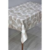 Dede Ev Tekstil Elyaf Astarlı Silinebilir Pvc Muşamba Masa Örtüsü 165-A Yapraklı - Gri - 140 x 220 cm