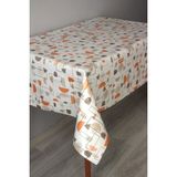 Dede Ev Tekstil Elyaf Silinebilir Pvc Muşamba Masa Örtüsü 66-Mrlgeometrik - Turuncu - 140 x 300 cm