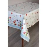 Dede Ev Tekstil Elyaf Silinebilir Pvc Muşamba Masa Örtüsü Knrsuluçiçek - Mavi - 140 x 180 cm