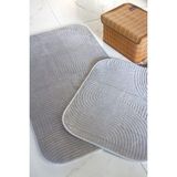 Dede Ev Tekstil Kaydırmaz Taban Banyo Paspası & Klozet Takımı 2li Takım 60 × 100 cm 50 × 60 cm - Gri