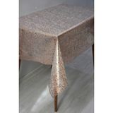 Dede Ev Tekstil Pvc Şeffaf Kaplama Muşamba Masa Örtüsü - Çaprazipdesen - 033D - Bakır - 140 x 140 cm