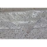 Dede Ev Tekstil Pvc Şeffaf Kaplama Muşamba Masa Örtüsü - Çaprazipdesen - 033D - Gümüş - 140 x 220 cm