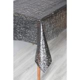 Dede Ev Tekstil Pvc Şeffaf Kaplama Muşamba Masa Örtüsü - Çaprazipdesen - 033D - Siyah - 140 x 200 cm