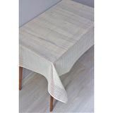 Dede Ev Tekstil Pvc Şeffaf Kaplama Silinebilir Masa Örtüsü Örgü Hasır - 140 x 180 cm - Krem