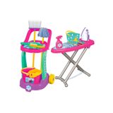 DEDE Frozen Oyuncak Temizlik Arabası ve Karlar Ülkesi Oyuncak Ütü Masası Eğitici Oyuncak Set Depomiks