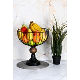 Dede Metal Tel Meyvelik Siyah-Ahşap Detaylı 30x34 cm