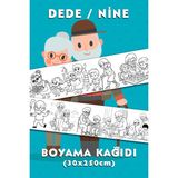 Dede / Nine Temalı Dev Boyama Kağıdı 2,5 Metre Rulo Boyama Kağıdı - Çocuk Eğitici Boyama