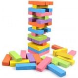 Dede Oyuncak Ahşap Jenga 54 Parça Denge ve Beceri Oyunu Renkli Bloklar - Seçenek 1