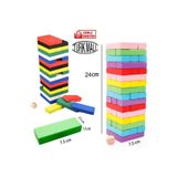 Dede Oyuncak Ahşap Jenga 54 Parça Denge Ve Beceri Oyunu Renkli Jenga Ahşap Renkli Denge Blokları