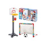 DEDE Oyuncak Futbol Kalesi + Dev Basketbol Potası Ayarlanabilir Çocuk Oyuncakları Depomiks