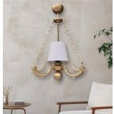 Dede Tekli Riga Avize Zincirli Eskitme Krem Rengi Şapkalı 30x60 cm