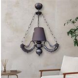 Dede Tekli Riga Avize Zincirli Siyah Mantar Rengi Şapkalı 30x60 cm