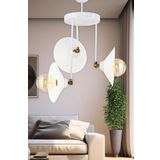 Dede Üçlü Blanco Modern Avize Beyaz Şapkalı 29x50 cm