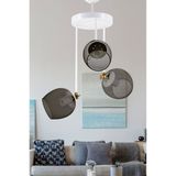 Dede Üçlü Blanco Modern Avize Füme Camlı - Beyaz