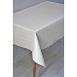 DedeEvTekstil Astarlı Silinebilir Pvc Muşamba Masa Örtüsü Çizgili - 78-B1 - 140 x 180 cm - Krem