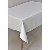 DedeEvTekstil Astarlı Silinebilir Pvc Muşamba Masa Örtüsü Çizgili - 78-B1 - 140 x 200 cm - Beyaz