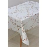 DedeEvTekstil Elyaf Astarlı Silinebilir Muşamba Masa Örtüsü Modern Mermer Kahve - 1068-ddhome-001